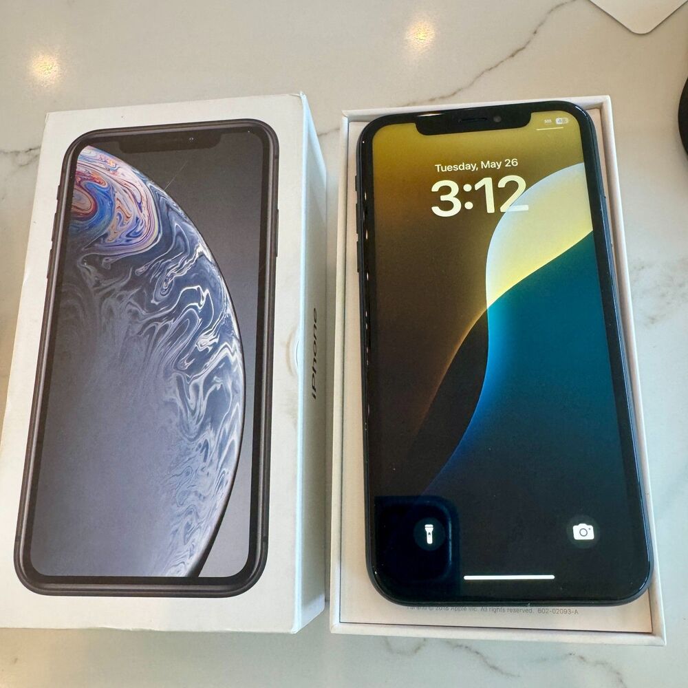 Apple iPhone XR -64GB -Black (Factory Unlocked) Smartphone MH563LL/A A1984 w Box